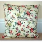Vintage Style Rosbud Print Cotton Sateen Cushion..