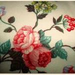 Vintage Style Rosbud Print Cotton Sateen Cushion..