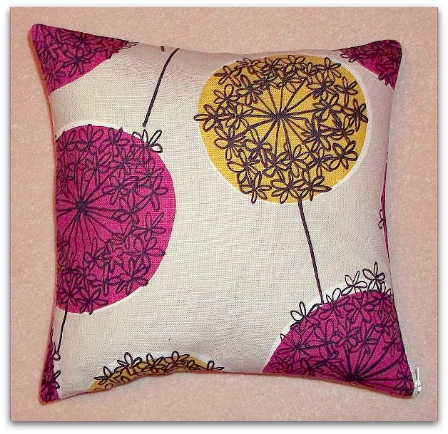 John Lewis Allium Cotton Fabric Cushion Cvover In Pink And Yellow With