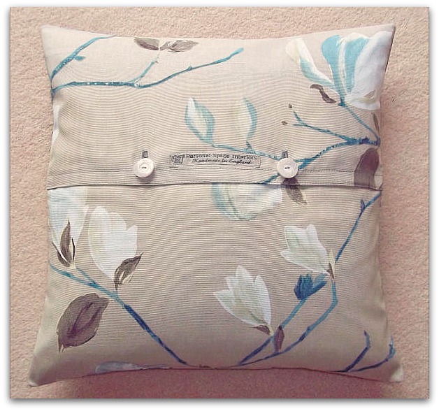 Presitigious Sayuri Contemporary Floral Cotton Fabric Cushion Cover With Button Fastening 45cm